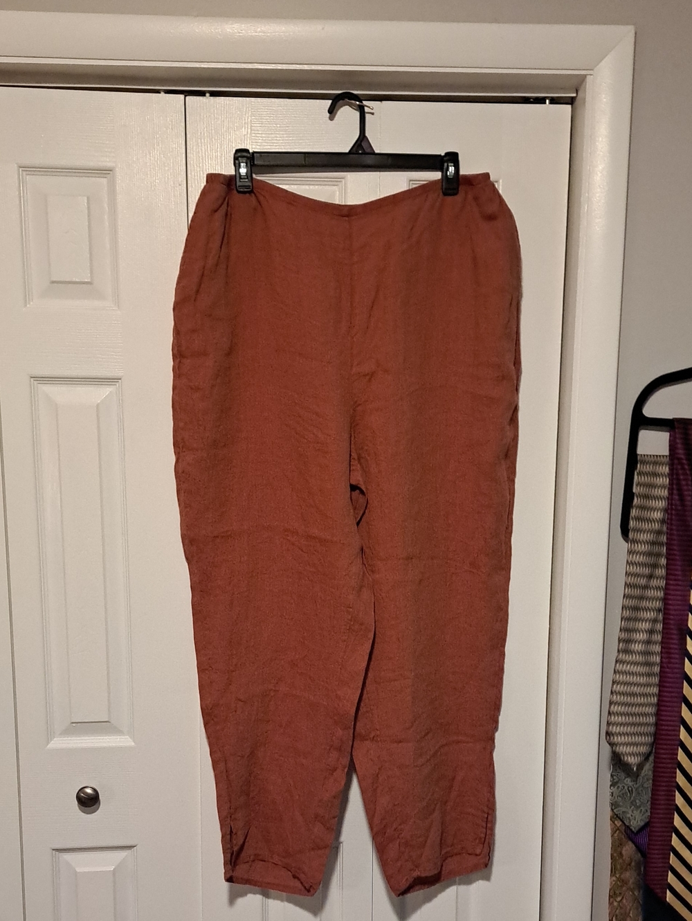 Flax Rust Orange Linen Pants